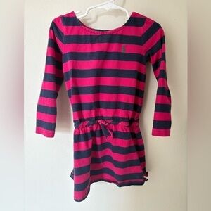 Polo by Ralph Lauren size 4T long sleeve navy and pink dress 100% cotton